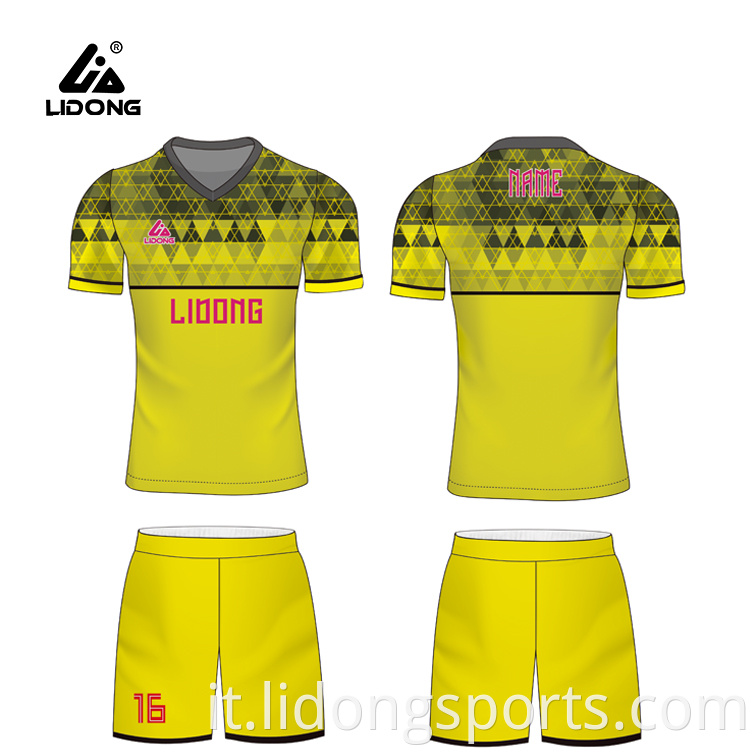 OEM Sublimation Stampa di sublimazione in tessuto a secco rapido Blu Mens Team Soccer Wear Uniforms Youth Football Uniforms